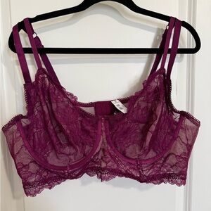 Elegant Lace Bralette in Purple